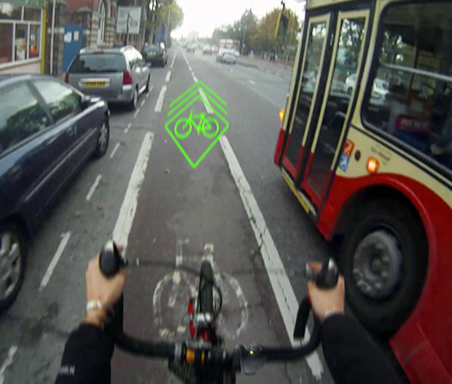 bike light with laser lane